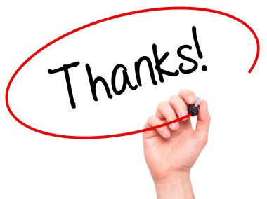 Adam el teşekkürler yazma! görsel ekran ile siyah kalemi