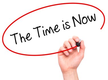 The Time yazma adam şimdi görsel scr üzerinde siyah kalemi ile eldir