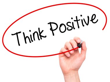 Adam el düşünüyorum pozitif siyah kalemi ile görsel scre yazma