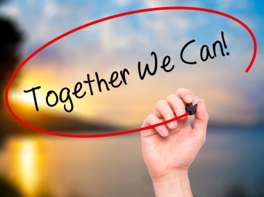 Adam el birlikte yazma! görsel sc doğum ile siyah kalemi