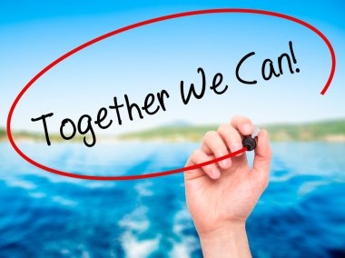 Adam el birlikte yazma! görsel sc doğum ile siyah kalemi