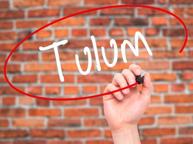 Adam el tulum ile siyah kalemi görsel ekranda yazma.