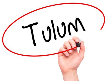 Adam el tulum ile siyah kalemi görsel ekranda yazma.