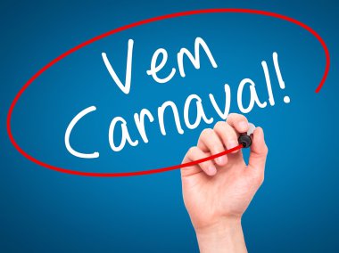 Karnaval yazma adam el ile siyah m (Portekizce olarak) geliyor