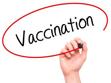 Adam el aşı ile siyah kalemi görsel ekranda yazma.