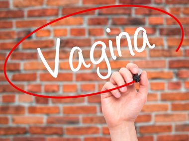 Adam el vajina ile siyah kalemi görsel ekranda yazma.