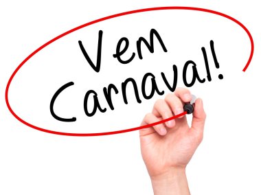 Karnaval yazma adam el ile siyah m (Portekizce olarak) geliyor
