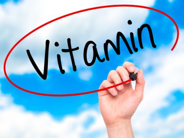 Adam el vitamini ile siyah kalemi görsel ekranda yazma.