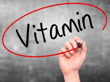 Adam el vitamini ile siyah kalemi görsel ekranda yazma.