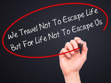 Adam el biz seyahat değil için Escape hayat ama için hayat değil T yazma