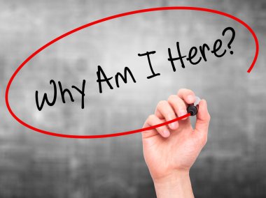 Adam el neden Am ı burada yazılı? siyah kalemi ile görsel scre üzerinde