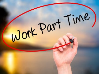 Adam el iş yarı zamanlı görsel scre siyah kalemi ile yazma