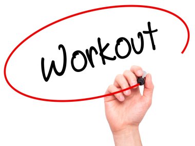 Adam el egzersiz ile siyah kalemi görsel ekranda yazma.