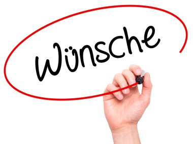 Adam el Wunsche (dilek Almanca) üzerinde siyah kalemi ile yazma