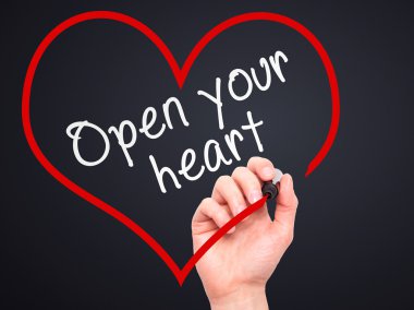 Adam el yazma şeffaf silme Tarih marker ile kalp açmak