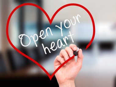 Adam el yazma şeffaf silme Tarih marker ile kalp açmak