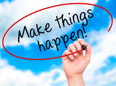 Adam el yapmak şeyler marker ile şeffaf w yazma