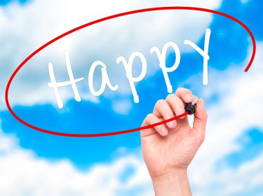 El yazma mutlu siyah kalemi görsel ekranda dostum