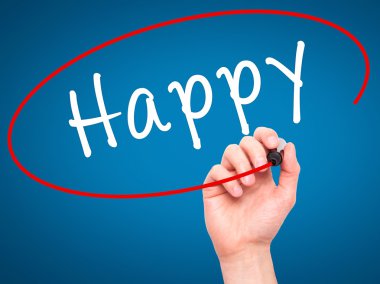 El yazma mutlu siyah kalemi görsel ekranda dostum