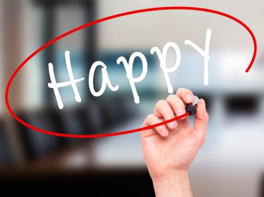 El yazma mutlu siyah kalemi görsel ekranda dostum