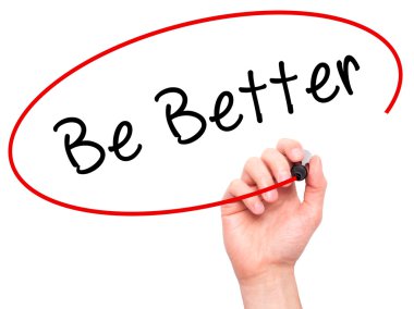 Adam el olması daha iyi siyah kalemi ile görsel ekranda yazma