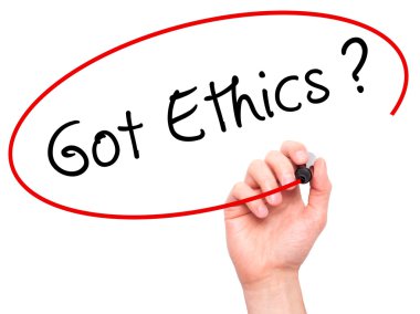 Adam el var etik ile siyah kalemi görsel ekranda yazma.