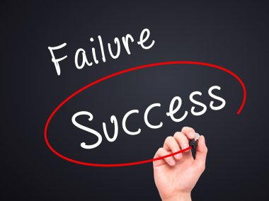 Man Hand writing and choosing, Success instead of Failure, with 