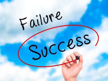 Man Hand writing and choosing, Success instead of Failure, with 