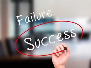 Man Hand writing and choosing, Success instead of Failure, with 