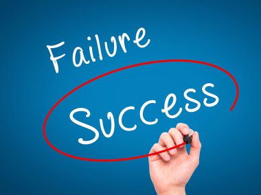 Man Hand writing and choosing, Success instead of Failure, with 