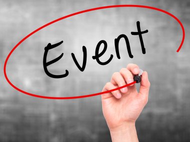 Adam el olay ile siyah kalemi görsel ekranda yazma.