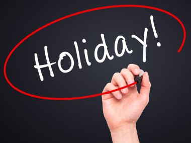 Adam el tatil yazma! görsel ekran ile siyah kalemi