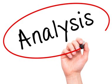 Man hand writing Analysis with marker on visual screen