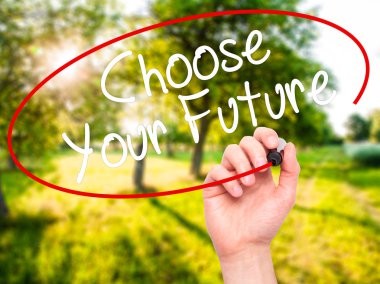 Adam el seç senin geleceğin siyah kalemi ile görsel üzerinde yazılı 