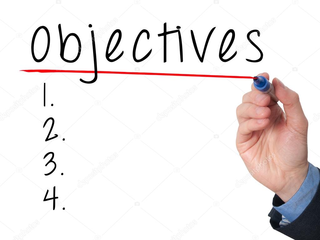 Man Hand writing Objectives to do list with marker — Stock Photo © j