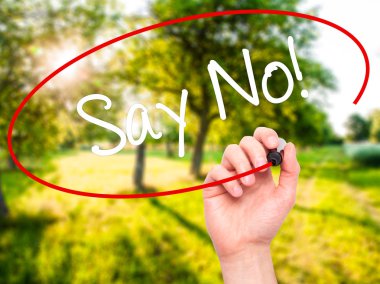 Adam el say hayır yazma! görsel ekran ile siyah kalemi