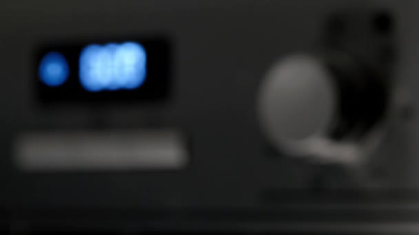 Front panel of kitchen oven with clock. Out of focus — Stock Video