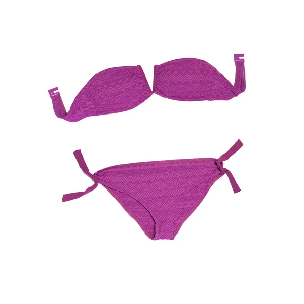Beyaz arka plan üzerinde izole mor bikini