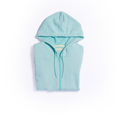  Beyaz zemin üzerine nane renk hoodie Üstten Görünüm
