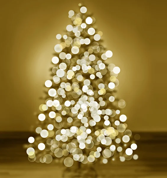 Noel ağacının Bokeh silueti