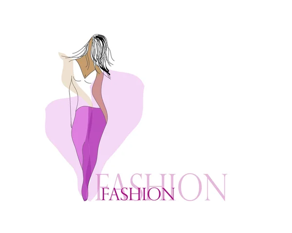 Fashion sketch illustration with sample text: fashion — Stock Vector