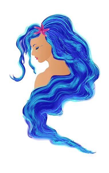 Retrato de una sirena — Vector de stock