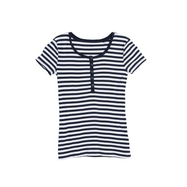 T-gömlek, üzerinde beyaz izole siyah ve beyaz çizgili