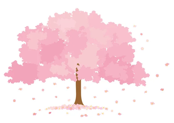 Vector illustration of blossom tree on white background — Stock Vector
