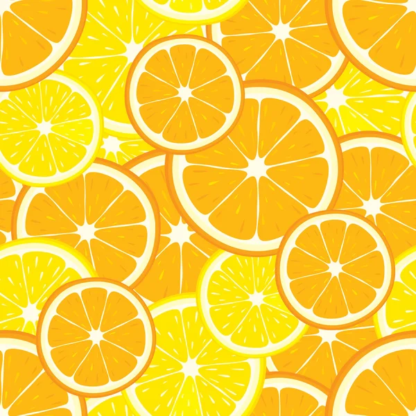 오렌지와 레몬 조각으로 원활한 배경 벡터. — 스톡 벡터