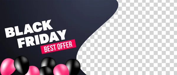 Black Friday Sprzedaż Strona Internetowa Banner Design Miejsca Wizerunek Produktu — Wektor stockowy