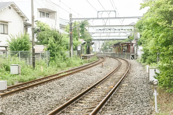 Countryside railway and platform — Stock Photo, Image