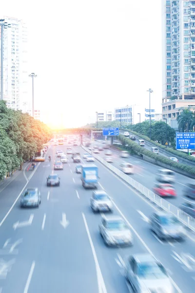 Traffico diurno Guangzhou — Foto Stock