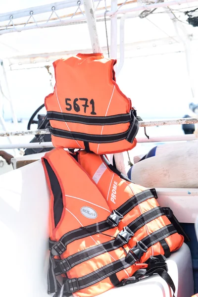 life jacket on the boat