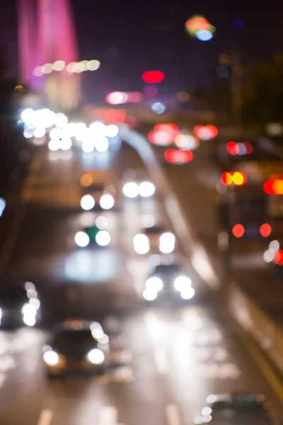 Scena del traffico notturno offuscata — Foto Stock